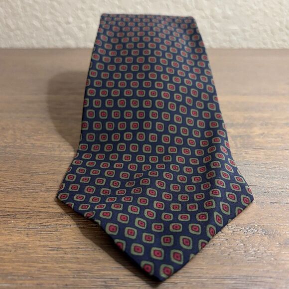 Polo Ralph Lauren Other - Vintage Polo Ralph Lauren 100% Silk Tie Geometric Medallion Navy Red Green USA